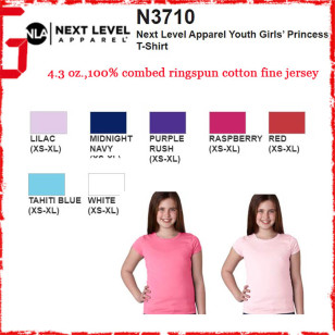 Next Level Apparel  N3710 4.3 oz. Youth Girls’ Princess T Shirt ( Special Order)